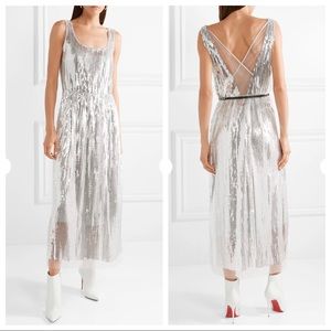 Marc Jacobs Runway Silver Sequin Midi Dress Sz 4